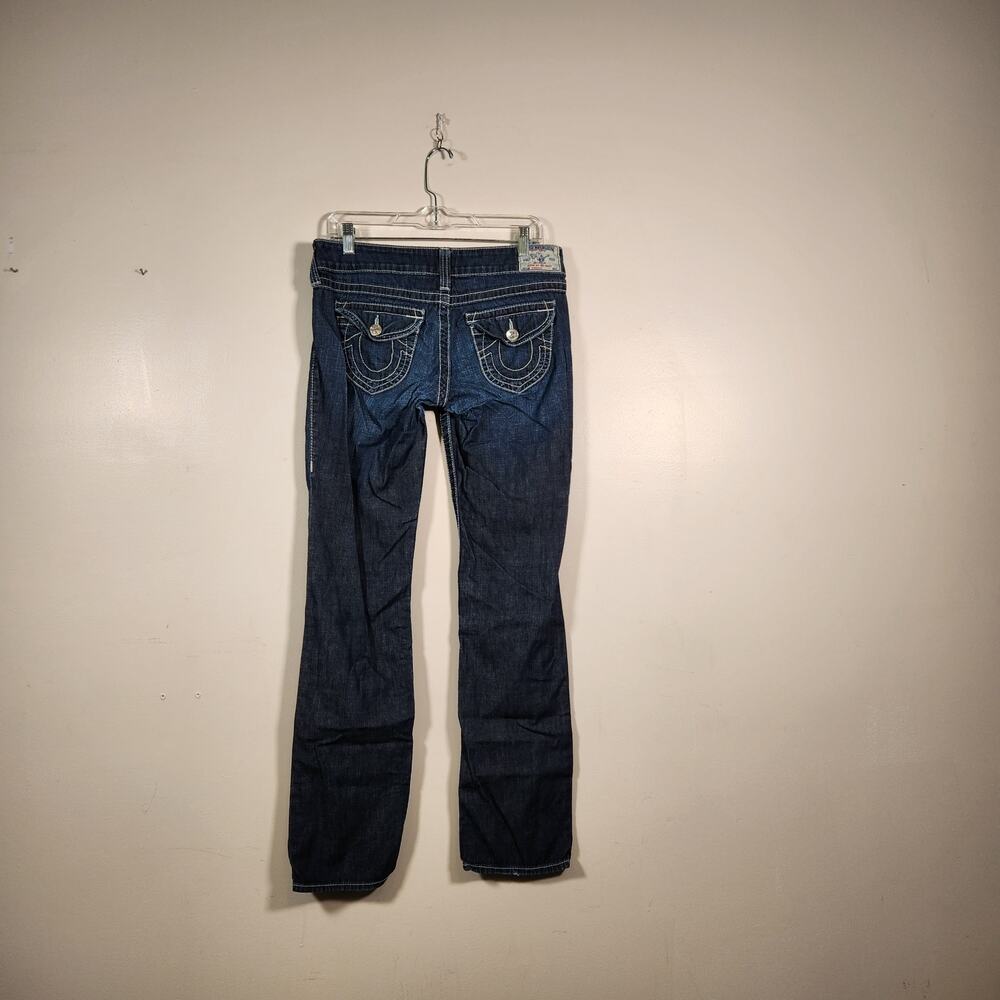 TRUE RELIGION Y2K Straight Leg Jeans Women Tagged 28 (Measures 32") Big T Stitch